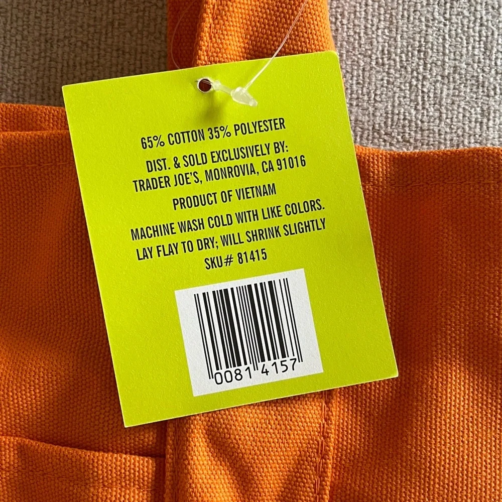 Trader Joe's Orange Tote Bag